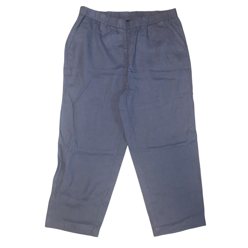 Quince Pants 100% European Linen Womens XL Moonstone Blue Pants Pockets